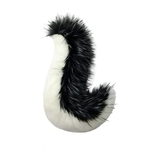 Furryvalley Kostüme Schwanz Cosplay Plüsch Kunstpelz Tail für Halloween Party verkleiden künstliche Tier (Schwarz) von Furryvalley