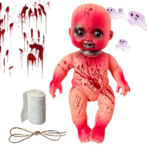 Furtryvl Horror-Puppen - Gruselige Babypuppe Halloween-Ornamente | Hof-Ornamente, Foto-Requisiten für Halloween-Dekorationen, Innen- und Außenbereich, Haus, Garten, Veranda, Baum, Party, Terrasse von Furtryvl