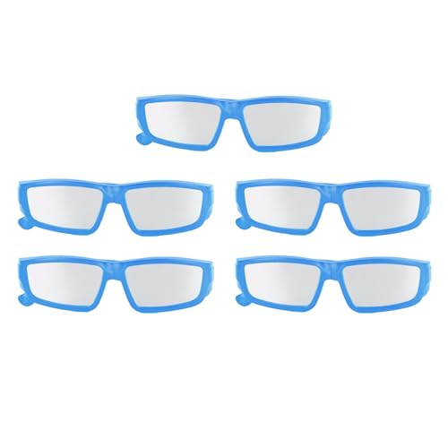 Fussbudget Sonnenfinsternis Brille, 5 Stück Professionelle Sichere Kunststoff Sichtbrille für Jugendliche und Erwachsene (Blau) von Fussbudget
