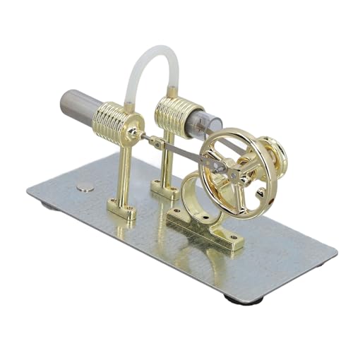 Fussbudget Stirlingmotor-Bausatz, Pädagogisches Wissenschaftliches 16-Zylinder-Modell, Einfach zu Montierendes Dampfmaschinenmodell aus Metall Zum Lernen und Spielen von Fussbudget