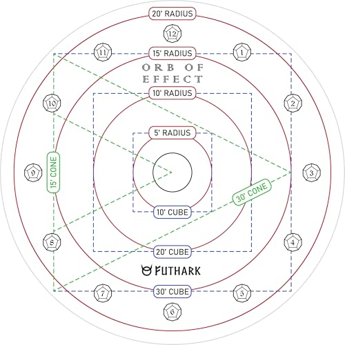 Futhark DND AOE Spell Template - Cast with Precision with Spell Effect Marker Accessory for Dungeons & Dragons and All Tabletop RPGs Futhark DND AOE Spell Template - Cast with Precision with Spell Effect Marker Accessory for Dungeons & Dragons and All Tabletop RPGs von Futhark