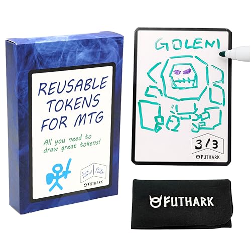 Futhark Dry Erase MTG Tokens Cards Set - Reversible Reusable Double-Sided Universal Tokens Proxy Cards for Magic: The Gathering, MTG Accessories, MTG Gift Futhark Dry Erase MTG Tokens Cards Set - Reversible Reusable Double-Sided Universal Tokens Proxy Cards for Magic: The Gathering, MTG Accessories, MTG Gift von Futhark