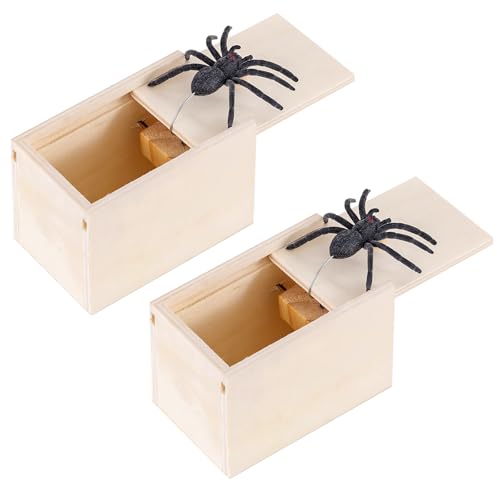 Spinnenform, gruselige Scherzbox, 2 Stück Scherzbox aus Holz, handgefertigtes Spielzeug-Imitat, springendes Spinnenspielzeug, lustiges Geschenk für Kinder und Erwachsene, Scher-Box Spinnenform, gruselige Scherzbox, 2 Stück Scherzbox aus Holz, handgefertigtes Spielzeug-Imitat, springendes Spinnenspielzeug, lustiges Geschenk für Kinder und Erwachsene, Scher-Box von FutrLiv