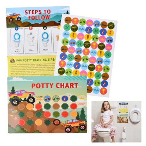 Potty Training Chart, 10 Stück Belohnungstafel Töpfchen Kinder, Belohnungstafel Set für Kinder, Töpfchentraining-Diagramm mit Aufkleber, Belohnungstabellen für das Verhalten von Kindern (Auto) von Futuhada
