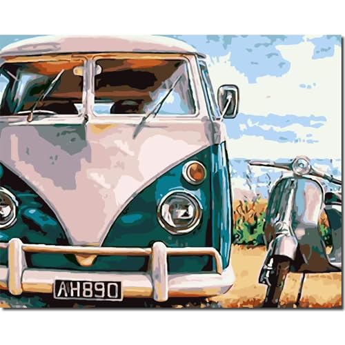 Fuumuui Malen Nach Zahlen Erwachsene und Kinder Anfänger Gemälde inklusive Pinsel und Acrylfarben 40 x 50 cm - Landschaft, Auto Fuumuui Malen Nach Zahlen Erwachsene und Kinder Anfänger Gemälde inklusive Pinsel und Acrylfarben 40 x 50 cm - Landschaft, Auto von Fuumuui
