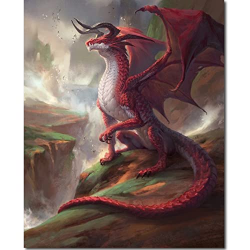 Fuumuui Malen Nach Zahlen Erwachsene und Kinder Anfänger Gemälde inklusive Pinsel und Acrylfarben 40 x 50 cm - Tiere, Roter Drache Fuumuui Malen Nach Zahlen Erwachsene und Kinder Anfänger Gemälde inklusive Pinsel und Acrylfarben 40 x 50 cm - Tiere, Roter Drache von Fuumuui
