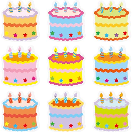 Fuutreo Mini-Akzente für Geburtstagskuchen, 7,6 cm, vielseitige Pinnwand-Ausschnitte, bunt, kreative Kuchenausschnitte, Namensschilder mit Klebepunkten, für Pinnwand, Klassenzimmer, Schule von Fuutreo