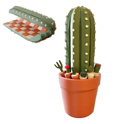 Aufrollbares Kaktus-Schachspiel, 3D-gedruckte Kaktus-Schreibtischdekoration, Magnetisches Klappschachbrett - Tischdekoration Für Zuhause Büro Reise Geschenk Erwachsene Sammler Pflanzenfreunde Wohnung von Fuuxtci
