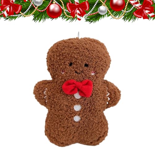 Fuuxtci Gingerbread Plush 18 cm, Gingerbread Umarmungs Spielzeug, Weihnachtsbaumschmuck Deko Für Zuhause Party Tisch Sofa Fenster Saison von Fuuxtci