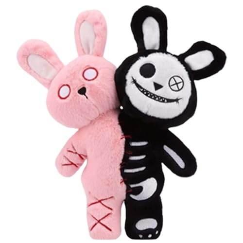 Fuuxtci Kaninchen Stofftier | Plüschtier Kaninchen,Zweiköpfiges 28cm Grusel Spielzeug Für Deko Wohnzimmer Schlafzimmer Auto Halloween Weihnachten Ostern Geburtstag Geschenkidee von Fuuxtci