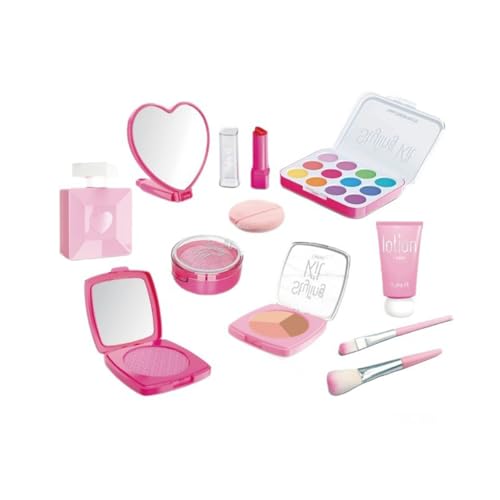 Fuwraixis 11-teiliges Kinder Schminkset Mädchen Spielen Haus Make-up Spielzeug Simulation Schminkrequisiten Rollenspiel Geeignet für Kinder im Alter von 3 4 5 6 7 8 Jahre alt und darüber von Fuwraixis