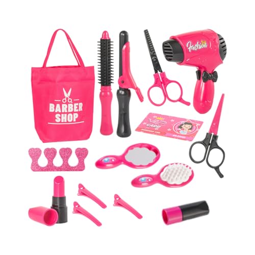 Fuwraixis 15 Stück Friseurset für Kinder Friseurwerkzeuge für Mädchen Simulation Friseurspielzeug Rollenspiel Geschenke für Kinder im Alter von 3, 4, 5, 6, 7, 8 Jahren und älter von Fuwraixis