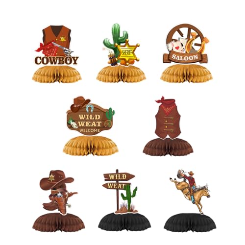 Fuwraixis Cowboy im Western Party Decoration Honeycomb Ornament,Cowboy Requisiten Geburtstag Party Deko,8 STK Western Thema Wabe Mittelstücke,für Kinder und Erwachsenenfeste Fuwraixis Cowboy im Western Party Decoration Honeycomb Ornament,Cowboy Requisiten Geburtstag Party Deko,8 STK Western Thema Wabe Mittelstücke,für Kinder und Erwachsenenfeste von Fuwraixis