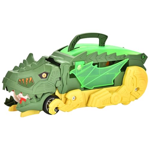 Fuwraixis Dinosaurier verschlingendes Auto, T. rex Transformieren Transporter, Mit 6 legierten Mini Rennwagen, Aufbewahrungsspielzeug für Kinder, Geeignet für 3 4 5 6 7 8 Jahre alte Jungen von Fuwraixis