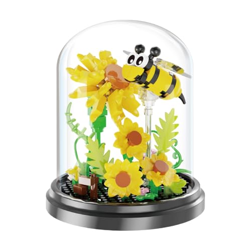Fuwraixis Honigbiene Mikrokorn Bauklötze, Eternity Flower Clip-On Bauklötze Spielzeug, Blockmodell mit Sockel und Schutzhülle, Geschenke für Kinder ab 6 Jahren (253 Teile) von Fuwraixis