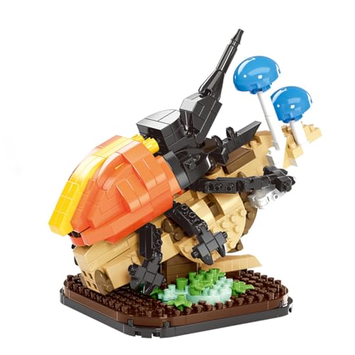 Fuwraixis Käfer Miniatur-Baustein-Set,Clip-on Building Blocks der Serie Forever Flowers,Ornament zum Sammeln mit Sockel,Geschenk für Kinder ab 6 Jahren (468 Teile) von Fuwraixis