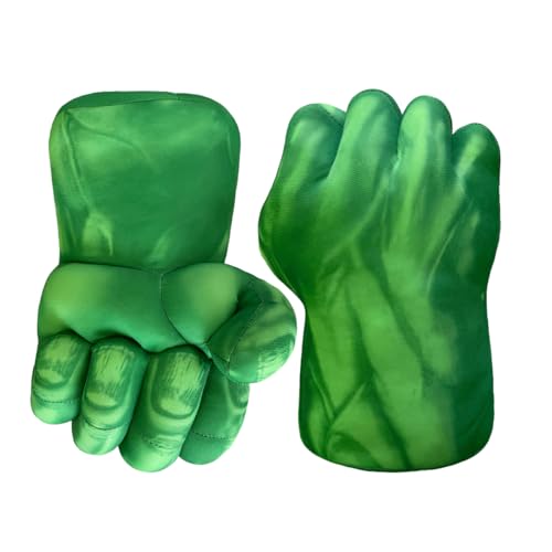 Fuwraixis Kinder Superhelden-Boxhandschuhe, große weiche Plüsch-Heldenfaust, Party-Requisiten, Halloween, Rollenspiel, Geburtstagsgeschenk für Jungen, Kinder (grün) von Fuwraixis