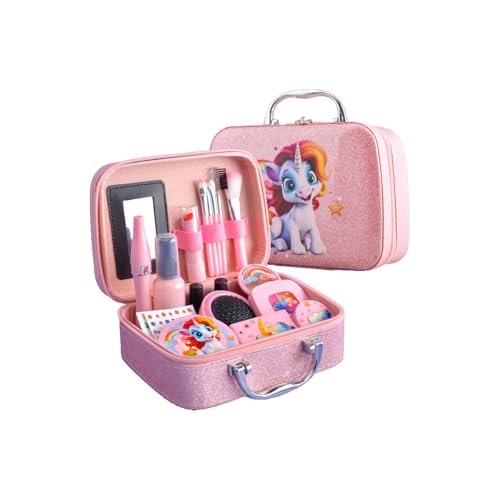 Fuwraixis Rosa Pony Schminkset, Kindersimulation Kosmetik, Mädchen Schminkspielzeug, Prinzessin Spielhaus Schminke, Handtaschen-Set, 22-teiliges Set Fuwraixis Rosa Pony Schminkset, Kindersimulation Kosmetik, Mädchen Schminkspielzeug, Prinzessin Spielhaus Schminke, Handtaschen-Set, 22-teiliges Set von Fuwraixis