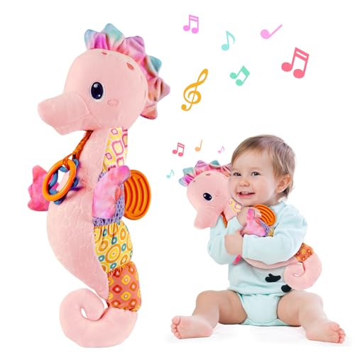 Fuzqq Baby-Mädchen-Spielzeug, 0–6 Monate, musikalische Stofftiere mit hellen Farben, Knistergeräuschpapier, verschiedene Texturen und Rasseln, Baby-Neugeborenen-Spielzeug für 0, 3, 6, 9, 12 Monate Fuzqq Baby-Mädchen-Spielzeug, 0–6 Monate, musikalische Stofftiere mit hellen Farben, Knistergeräuschpapier, verschiedene Texturen und Rasseln, Baby-Neugeborenen-Spielzeug für 0, 3, 6, 9, 12 Monate von Fuzqq