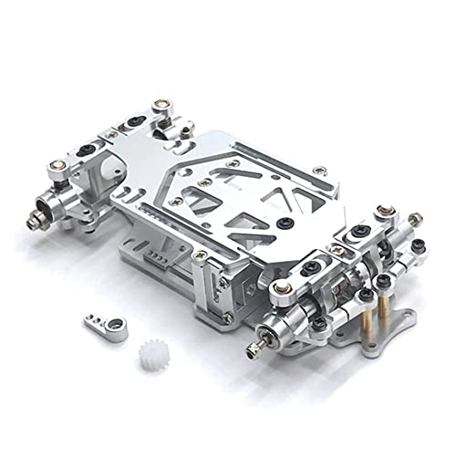 Fvoagaou RC01 1/28 Scale RWD RC Drift Autod Radstand Einstellbarer Metall Chassis Rahmen KIT für Wltoys K969 K989 284131 Mini-Q,Silber von Fvoagaou