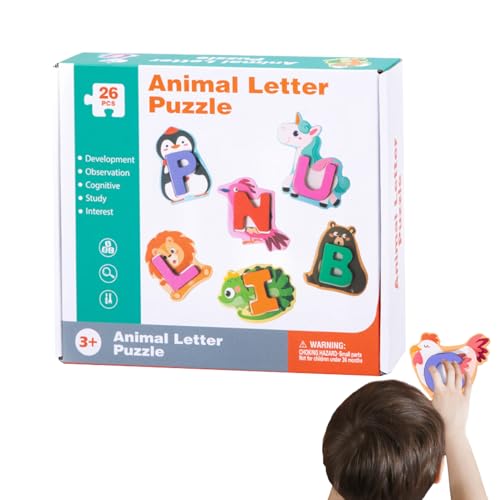 FxaumsGxuk Alphabet Puzzle | 26 Teile Alphabet Tierpuzzles - Zuordnungsspiel Forderung Feinmotorik Fantasiespiel von FxaumsGxuk