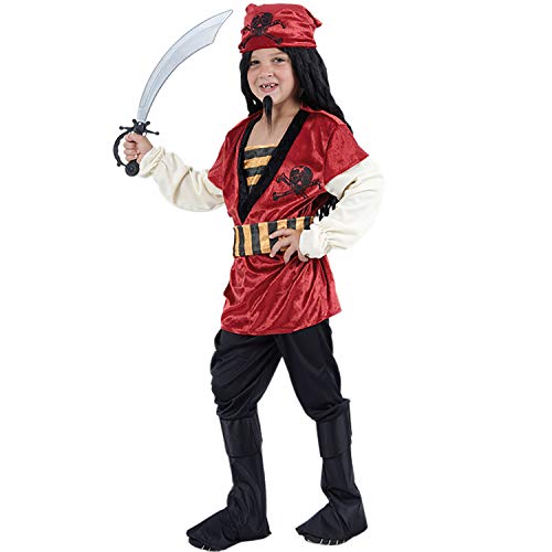 Fyasa 706047-t03 Pirate Boy Kostüm, rot, Medium von Fyasa