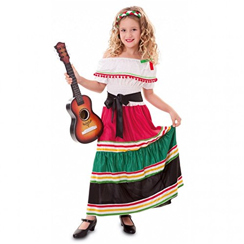 Fyasa 706476-T02 Mexikanerin Kostüm für 7 bis 9 Jahre, mehrfarbig, Größe M von Fyasa