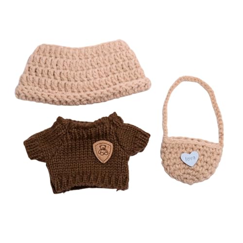 17 cm Puppen-Charms, Mode-Outfit-Zubehör-Set, Mini-Puppenkleidung, Dekorationsset zur Präsentation und weicher Stoff, süße Ornamente im Party-Stil ( Puppe nicht im ​​ Kinder Plüschtier ( Brown, 10cm) von Fycakly