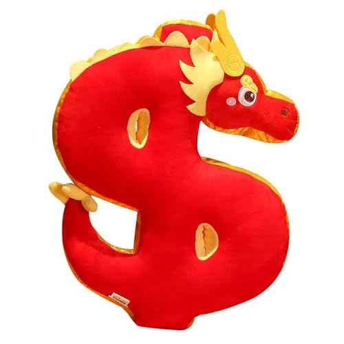 Chinesisches Neujahrsdrachenspielzeug, Plüschtier, Jahr des Drachenspielzeugs, Dekoration, Zuhause, Partyspielzeug, superweiche Baumwollfüllung, 35, 6 cm ​​ Tier Kuscheltiere weich​​ ( A, One Size) von Fycakly