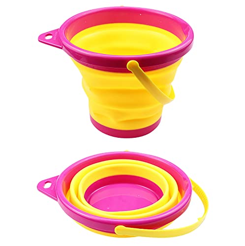 Eimer Sandeimer Eimer Sandkasten Platz Faltbarer Silikon Faltbarer Kinder Strandspielzeug Reisen Schwimmenspielzeug (C, One Size) von Fycakly