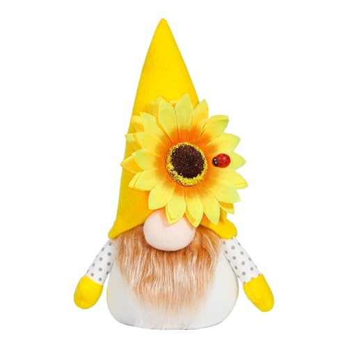 Festival Gesichtslosen Puppe Zwerg Netter Alter Mann Sonnenblumen Gnome Puppe Fenster Dekoration Liefert In Jedes Detail Des Lebens Voller Persönlichkeit Charme ​​ Kuscheltiere Baby ( A, 18x16cm) von Fycakly