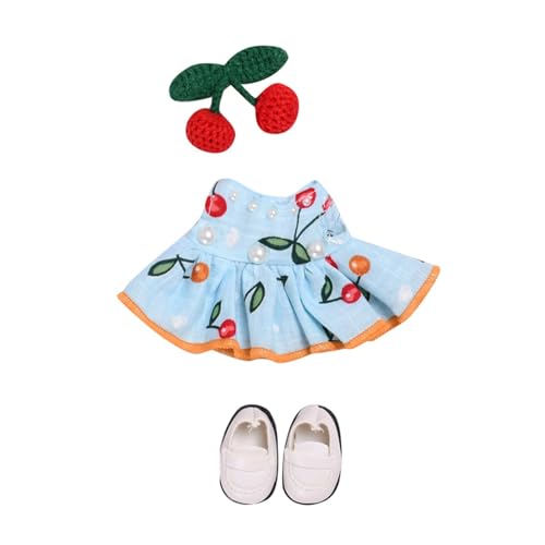 Fycakly 17 cm Anhänger Puppenkleidungsset, modisches Puppenzubehör, Kleidungsdekoration (Puppe Nicht im Lieferumfang enthalten) ​​ Sanfte Spielzeugpuppen​​ (Light Blue, 适用于 17cm玩偶) von Fycakly