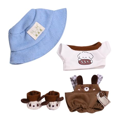 Fycakly 17 cm Anhänger Puppenkleidungsset, modisches Puppenzubehör, Kleidungsdekoration (Puppe Nicht im Lieferumfang enthalten) ​​ Wiedergeburt Puppen realistisch​​ (Brown, 适用于 17cm玩偶) von Fycakly