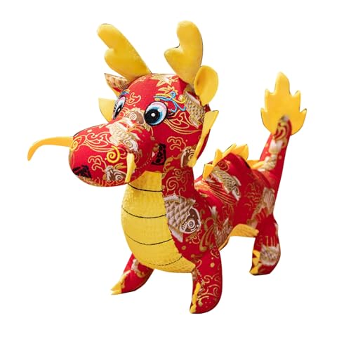 Fycakly 2024 Jahr Chinesische Drachen Plüsch Puppe Niedliche Drachen Puppe Plüsch Dekoration Sternzeichen Drache Für Geschenk ​​ Klassische Stofftiere Kinder​​ (A, One Size) von Fycakly