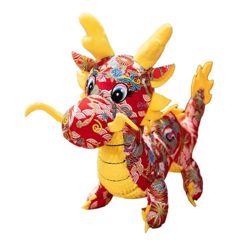 Fycakly 2024 Jahr Chinesische Drachen Plüsch Puppe Niedliche Drachen Puppe Plüsch Dekoration Sternzeichen Drache Für Geschenk ​​ Klassische Stofftiere Kinder​​ (B, One Size) von Fycakly