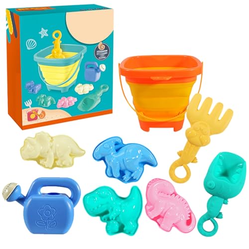 Fycakly Border Neue Kinder-Falteimer aus weichem Kunststoff für draußen, Strandspielzeug, Wasserspiel, Sandbaggerwerkzeuge Schwimmenspielzeug (Yellow, 26x15x20cm) von Fycakly