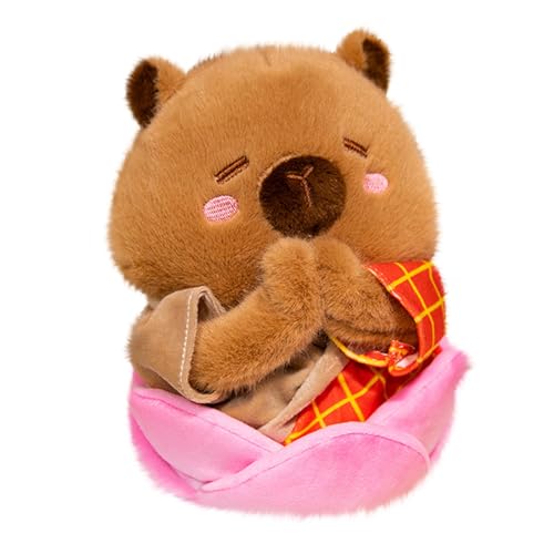 Fycakly Buddha Capybara Spielzeugpuppe Stofftier Capybara Spielzeug ​​ Kuscheltiere Baby Geschenk​​ (B, 22cm) von Fycakly