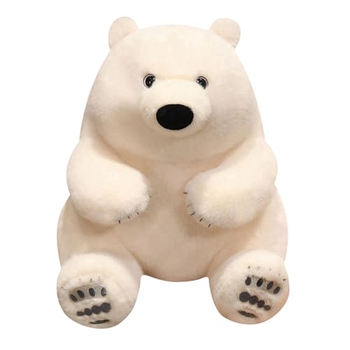 Fycakly Cartoon süße Eisbär Puppe Spielzeug Aquarium Eisbär Puppe Stoffpuppe ​​ Plüschtiere für Erwachsene​​ (White, 23cm) von Fycakly