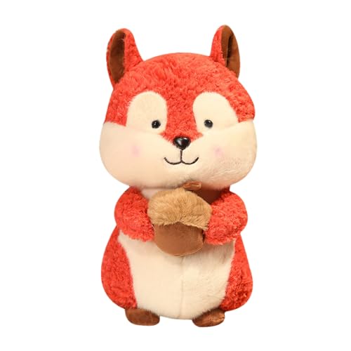 Fycakly Eichhörnchen Kuscheltier Eichhörnchenkissen Großes Eichhörnchenspielzeug Süßes Eichhörnchen Umarmungskissen Braunes Weiches Puppenspielzeug Für ​​ Interaktive Plüschtiere​​ (Red, 38cm) von Fycakly