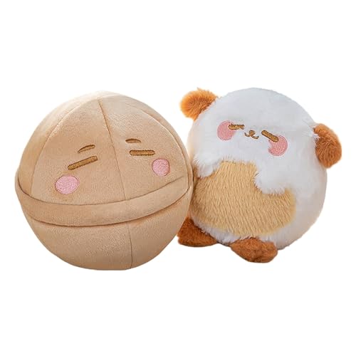 Fycakly Eierschalen-Welpenpuppe, weiches Stofftierspielzeug für Kinder, interaktiv, für Kinder ab 3 Jahren, Begleiter das Spielzimmer im Innenbereich Plüschtiere ​​ (Khaki, 18cm) von Fycakly