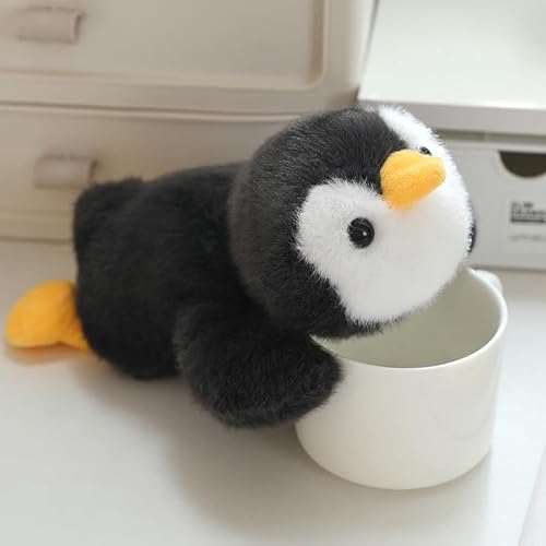 Fycakly Entzückendes Pinguin-Spielzeug, weiches, kuscheliges Stofftier für Kinder und Erwachsene, süßer Freund für ​​ Tragetaschen Puppen​​ (Black, 20cm) von Fycakly
