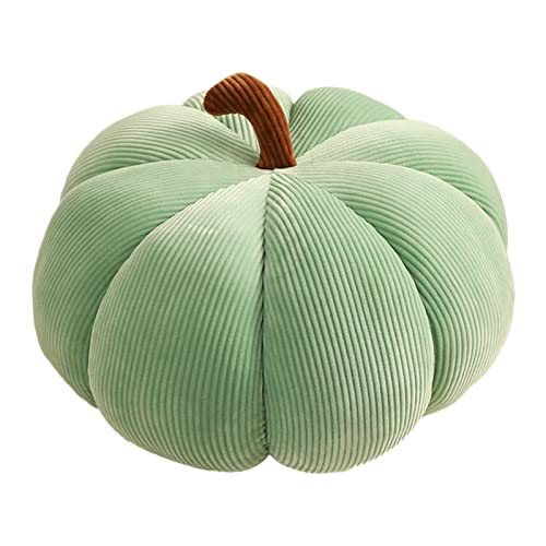 Fycakly Gefüllter Kürbis, Flauschige 7-Halloween-Kürbisse, Plüschtiere, weiches Kürbis-Wurfkissen, Geschenke für Heimdekoration, ​​ Stofftiere weich waschbar​​ (Green, One Size) von Fycakly