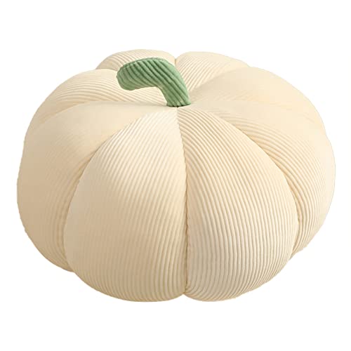 Fycakly Gefüllter Kürbis, Flauschige 7-Halloween-Kürbisse, Plüschtiere, weiches Kürbis-Wurfkissen, Geschenke für Heimdekoration, ​​ Stofftiere weich waschbar​​ (White, One Size) von Fycakly