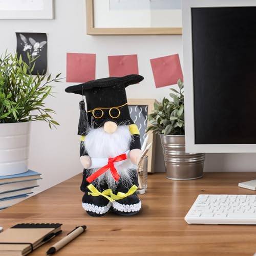 Fycakly Gesichtslose Puppe für die Abschlusssaison mit Doktorhut und Spielzeug. Einzigartige und süße Abschlussfeier für Kinder Erwachsene. Perfektes Zuhause die ​​ Puppenwagen (Black, 7x10x25cm) von Fycakly