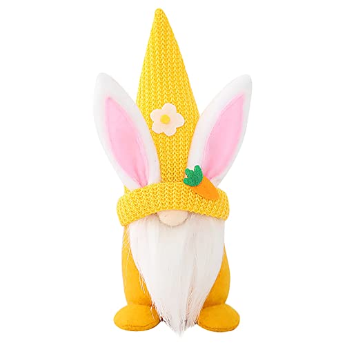 Fycakly Gesichtsloses Dekorationen Tag Urlaub Puppe Geschenke Ornamente Ostern Plüschtier ​​ Stofftiere weich waschbar​​ (Yellow, One Size) von Fycakly