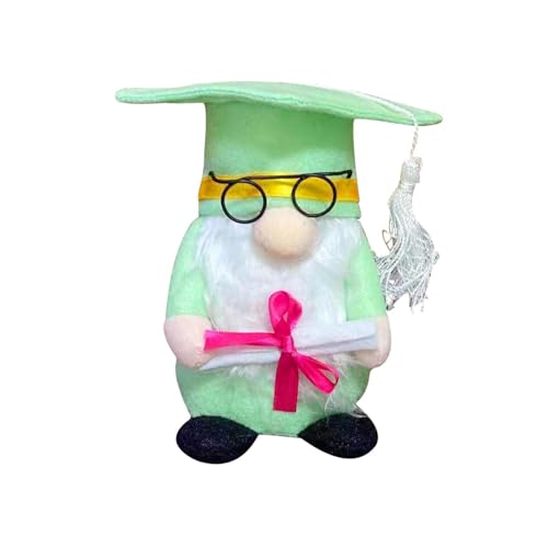 Fycakly Graduierungszwerge, schwedischer Tomte-Zwerg für Abschlussdekorationen, grüne Figur, Klasse der Party, Tisch, Zuhause ​​ Plüschtiere für Erwachsene​​ (GN1, One Size) von Fycakly