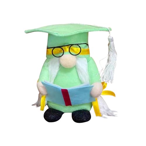 Fycakly Graduierungszwerge, schwedischer Tomte-Zwerg für Abschlussdekorationen, grüne Figur, Klasse der Party, Tisch, Zuhause ​​ Plüschtiere für Erwachsene​​ (GN2, One Size) von Fycakly