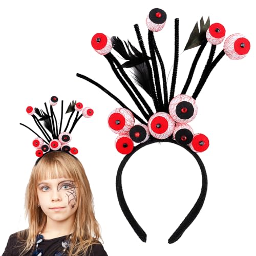 Fycakly Große Flache Haarspangen Damen Halloween Hairhoop Augapfel Stirnband Halloween Party Dekoration Kostüm Zubehör (B, A) von Fycakly