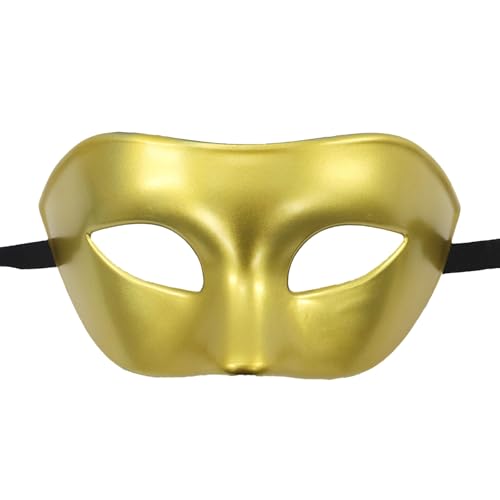 Fycakly Grusel Maske Herren Maskerade Frauen Klassische Halbe Gesicht Für Party/Halloween/ (Gold, One Size) von Fycakly