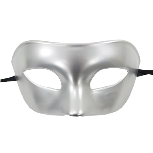 Fycakly Grusel Maske Herren Maskerade Frauen Klassische Halbe Gesicht Für Party/Halloween/ (Silver, One Size) von Fycakly